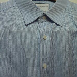 Charles Tyrwhitt Custom Light Blue Dress Shirt with Floral Trim Details